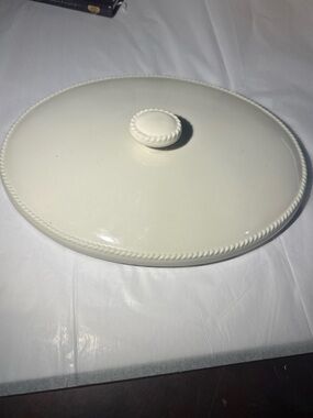 Princess House Marbella Casserole Baker oval White Lid ( Only) 12”x9”
